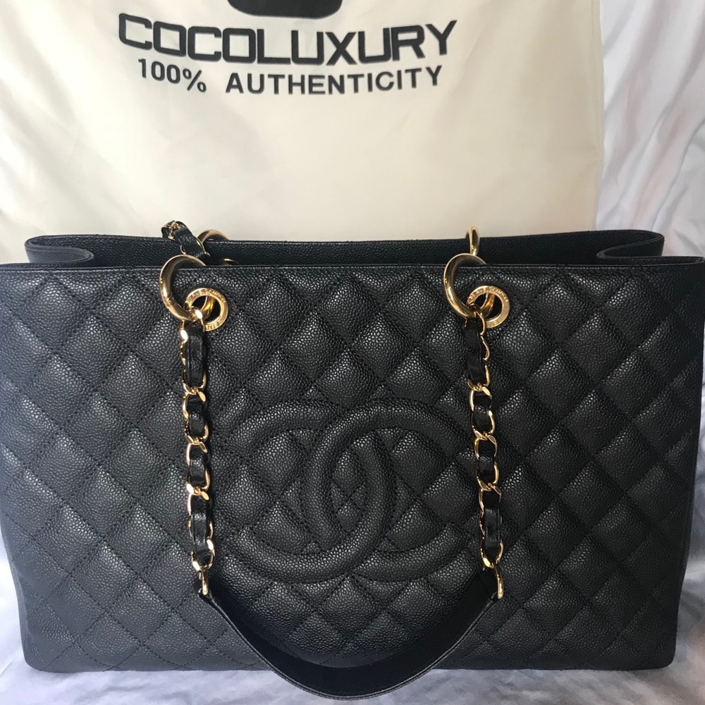 Chanel Shopping Tote Xl Grand Tote Black Caviar